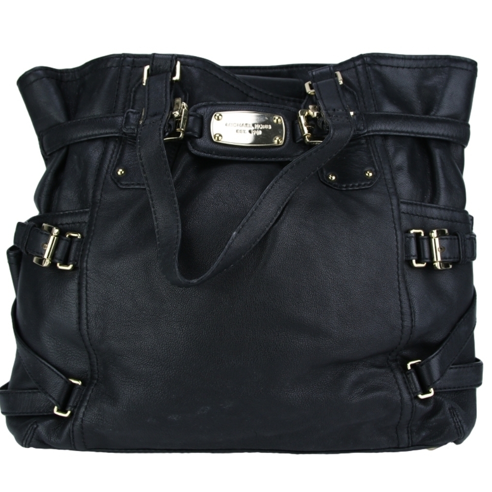Michael Kors Black Tote with Gold Accents